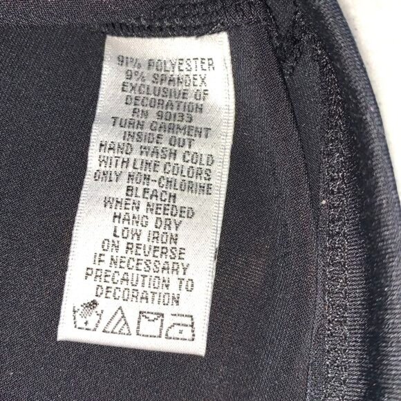 Bob Mackie Wearable Art Black Sleeveless Top W/ Silver Stripe Detail Womens L Po - Picture 3 of 8